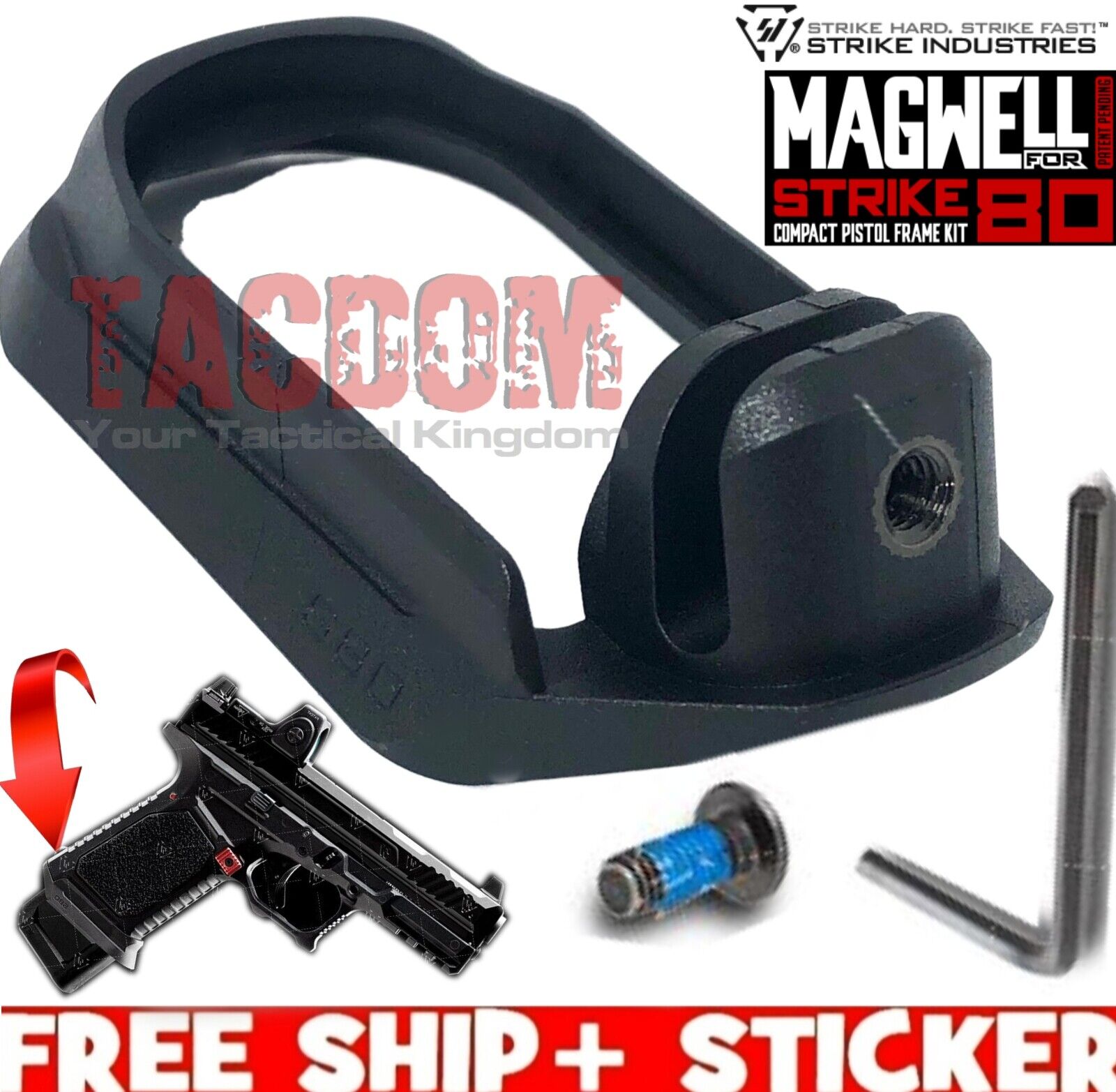 Strike Industrie Magwell for NEW STRIKE80 COMPACT Frame ONLY Black SCT Poly80