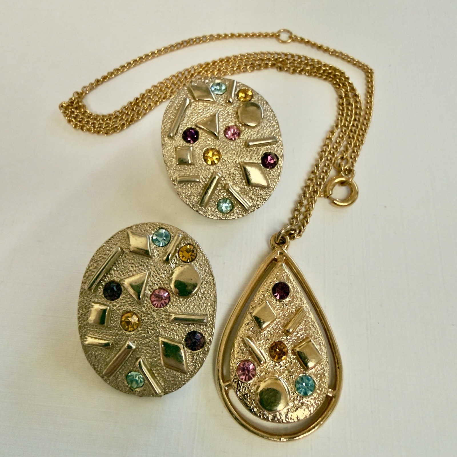 1950's Vintage Sarah Coventry Sultana Confetti Necklace & Earrings - #2868