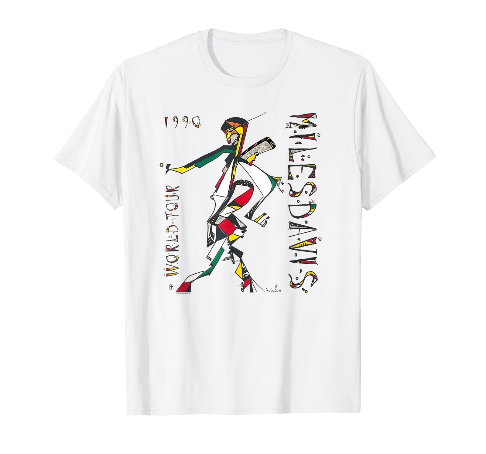 Vintage 1990 World Tour Miles Davis Graphic T-Shirt, Music Concert Tee, Unisex