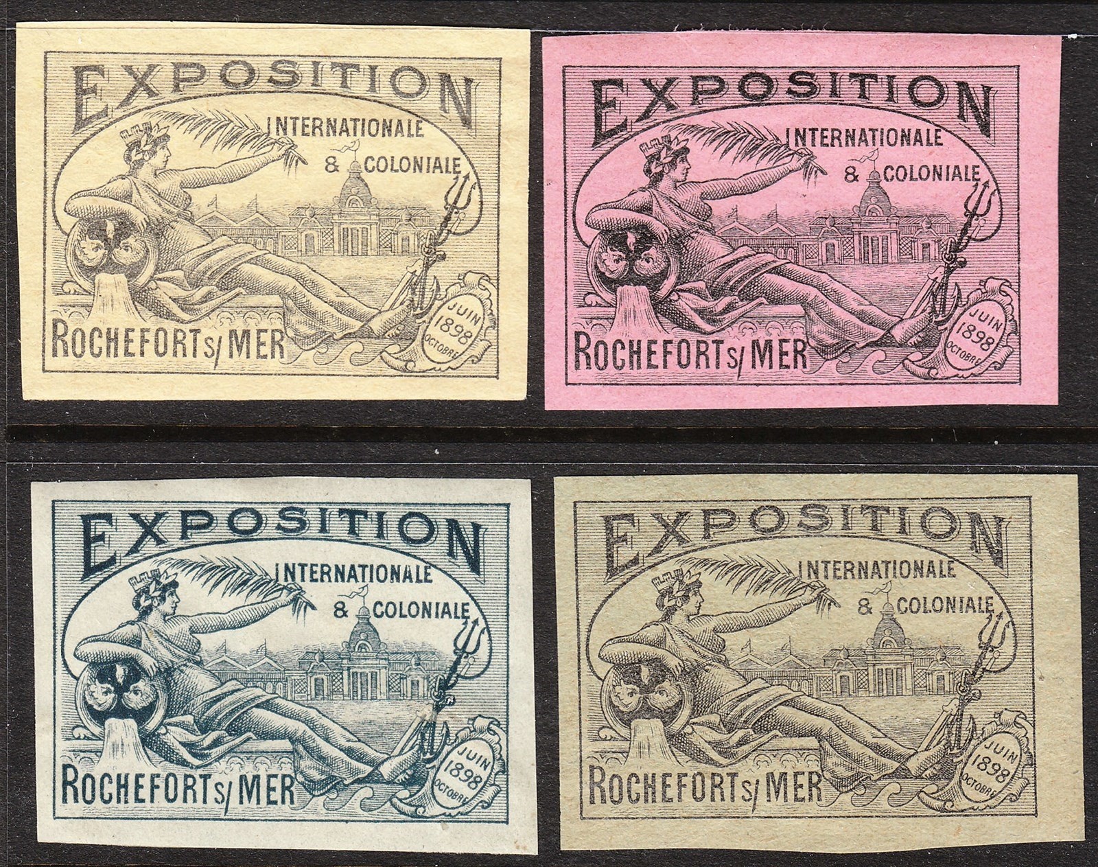 BS Stamp Label France Exposition 1898 Coloniale Cinderella Set Rochefort MNH