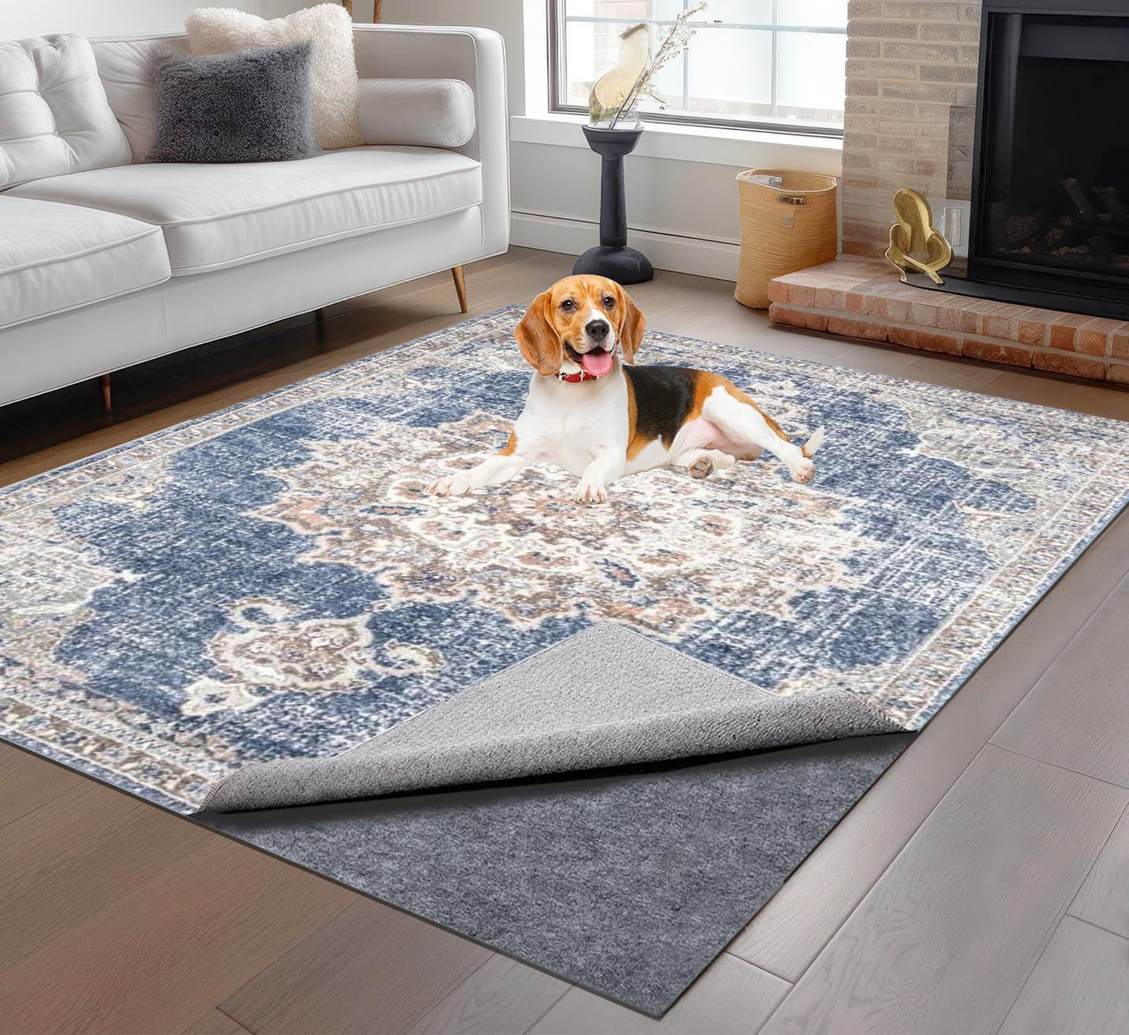 Non-Slip Rug Pads 8 x 10 ft, 100% Waterproof Extra Large Area Rugs Non Skid Rug