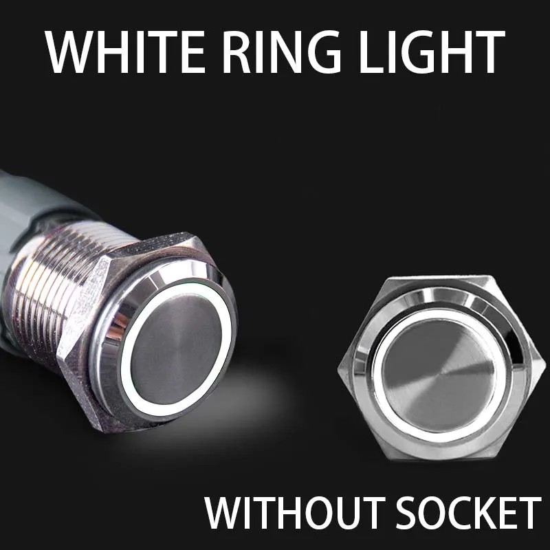 16mm 12V LED ON OFF Waterproof Stainless Steel Latching Push Button Power Switch