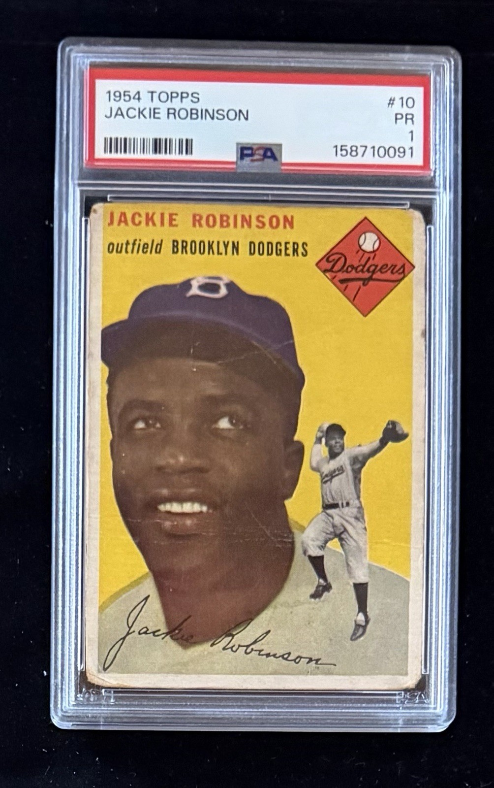 1954 Topps - #10 Jackie Robinson - PSA 1 (Newly Graded) 1954 Topps - #10 Jackie Robinson - PSA 1 (Newly Graded)