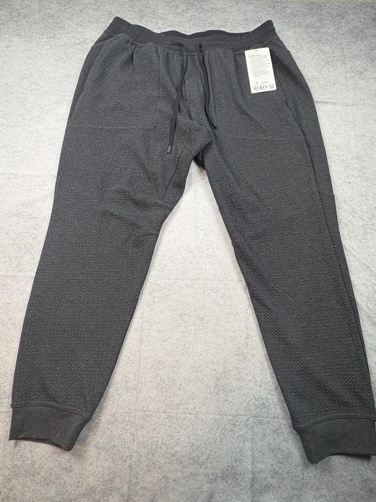 Lululemon At Ease Jogger Pants Mens 2XL Gray Textured Knit Stretch Lounge Casual
