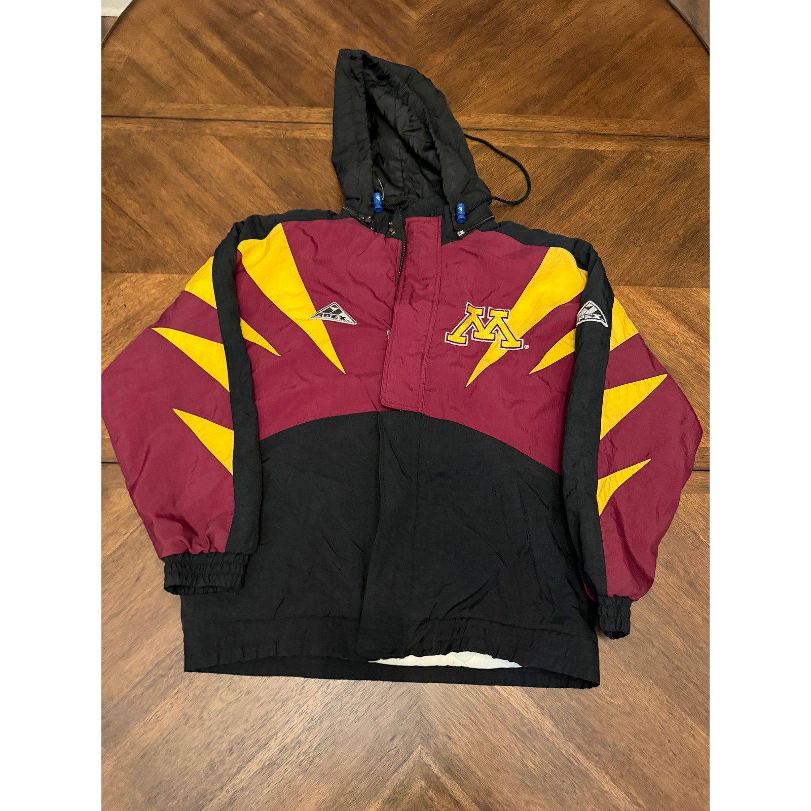 Vintage Apex One Minnesota Golden Gophers Hooded Puffer Jacket Maroon Gold Men M Vintage Apex One Minnesota Golden Gophers Hooded Puffer Jacket Maroon Gold Men M