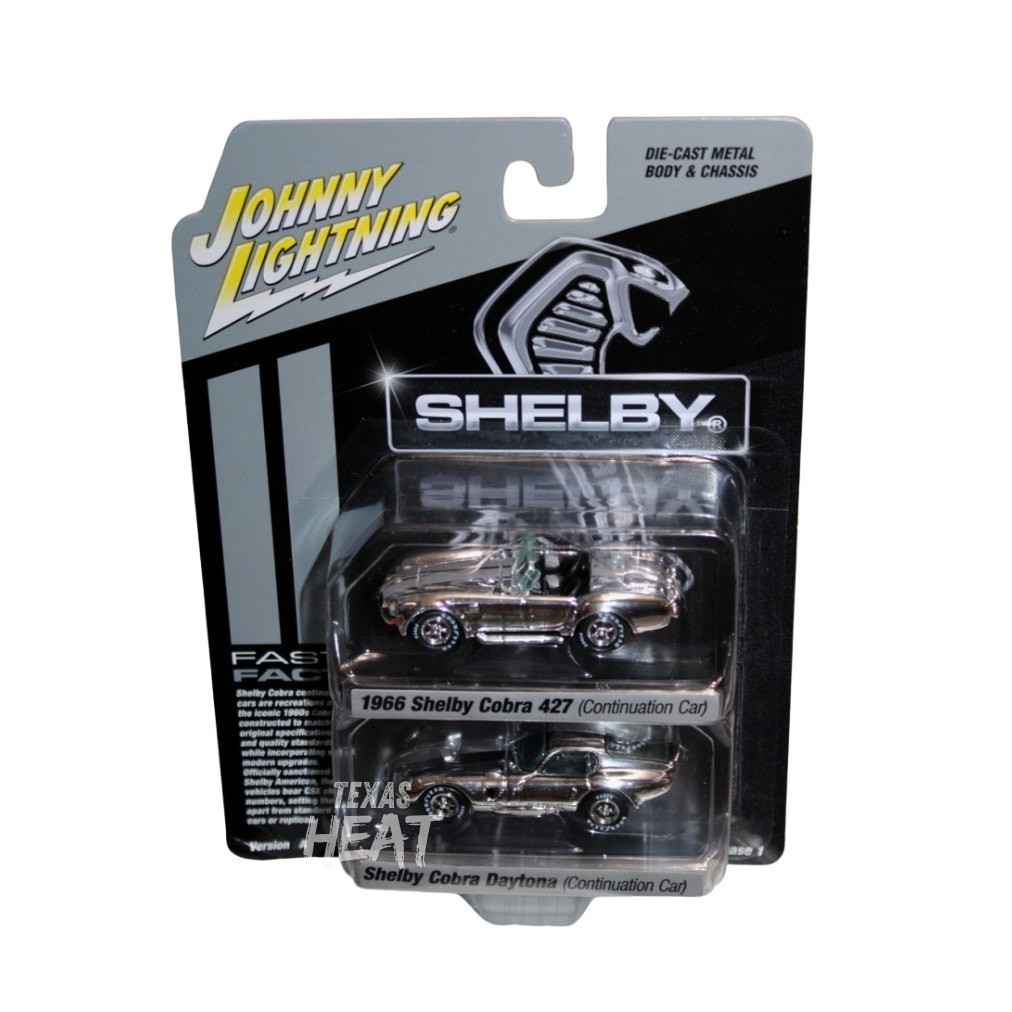 JOHNNY LIGHTNING CHROME 1966 SHELBY COBRA 427 & SHELBY COBRA DAYTONA 2 PACK (T1) JOHNNY LIGHTNING CHROME 1966 SHELBY COBRA 427 & SHELBY COBRA DAYTONA 2 PACK (T1)