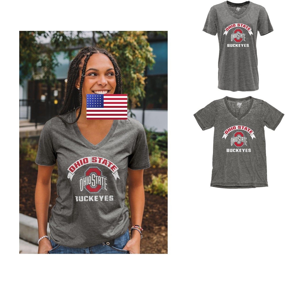 Ohio State Buckeyes NCAA Officially Licensed Women\'s T-Shirt Burnout Vintage Ohio State Buckeyes NCAA Officially Licensed Women\'s T-Shirt Burnout Vintage