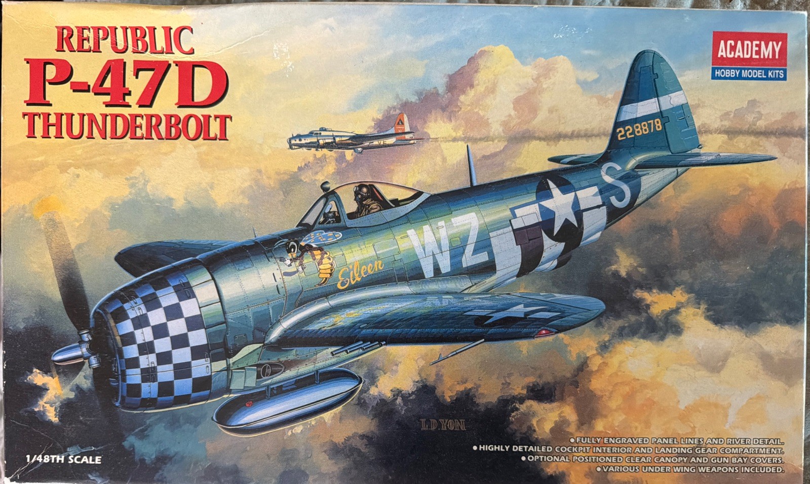 Academy 1/48 Scale Republic P-47D Thunderbolt Model  Kit # 2159