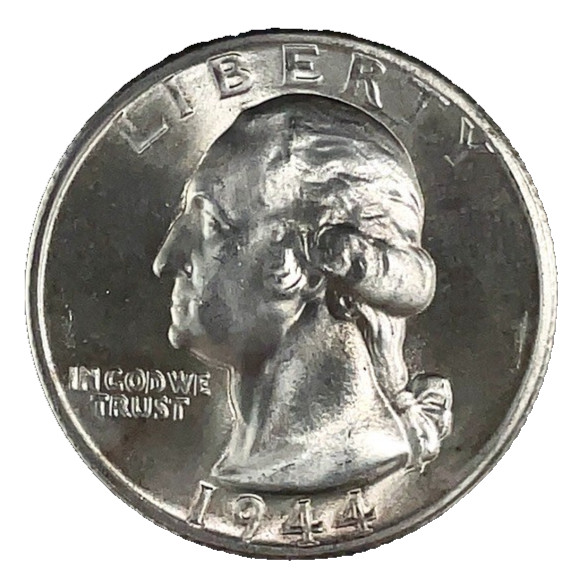 1944-S Silver Washington Quarter GEM BU -Brilliant Uncirculated 25c US Coin # 26