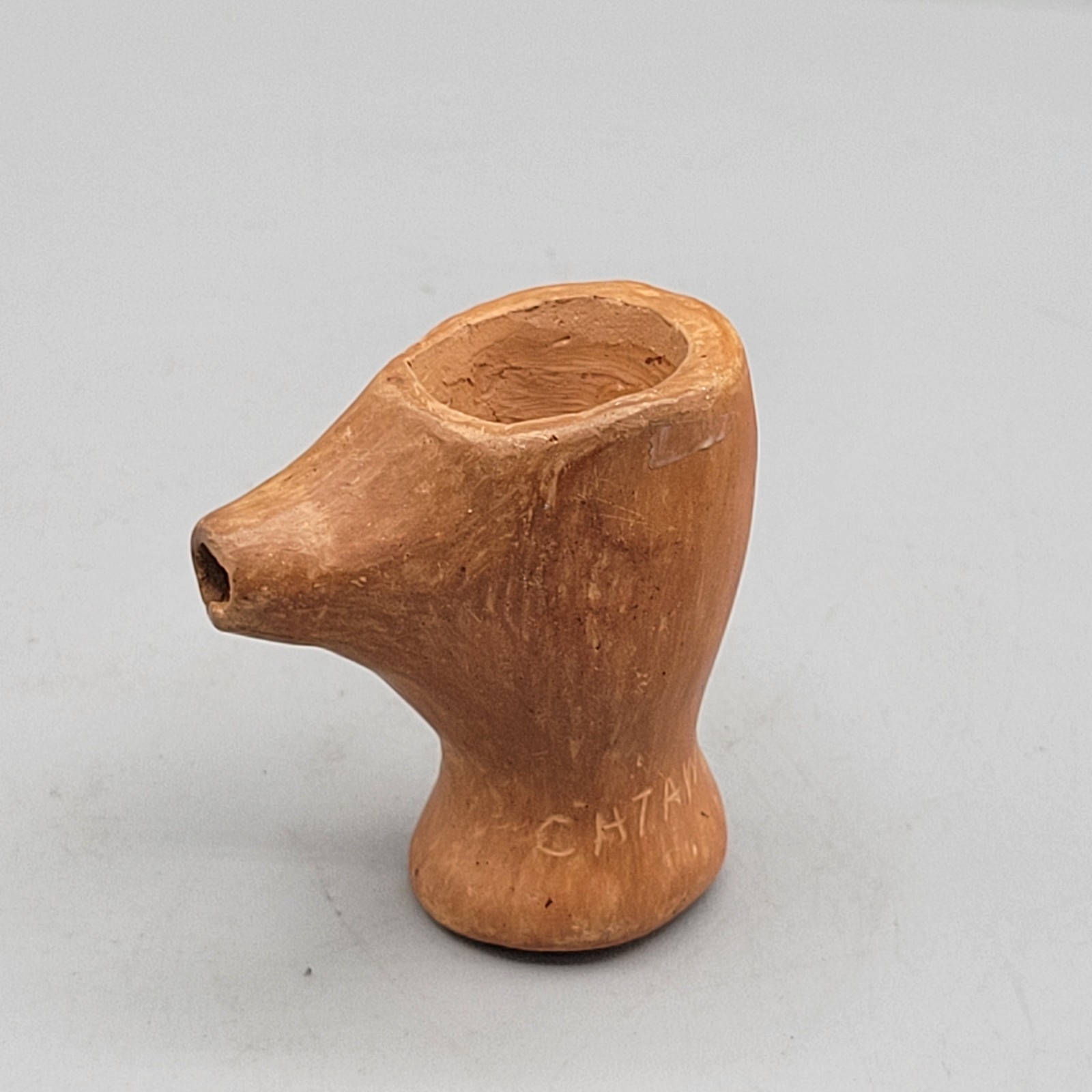 Catawba Indian Pipe Pottery Pipe Hand Built Artist Signed Dessa Talley Catawba Indian Pipe Pottery Pipe Hand Built Artist Signed Dessa Talley