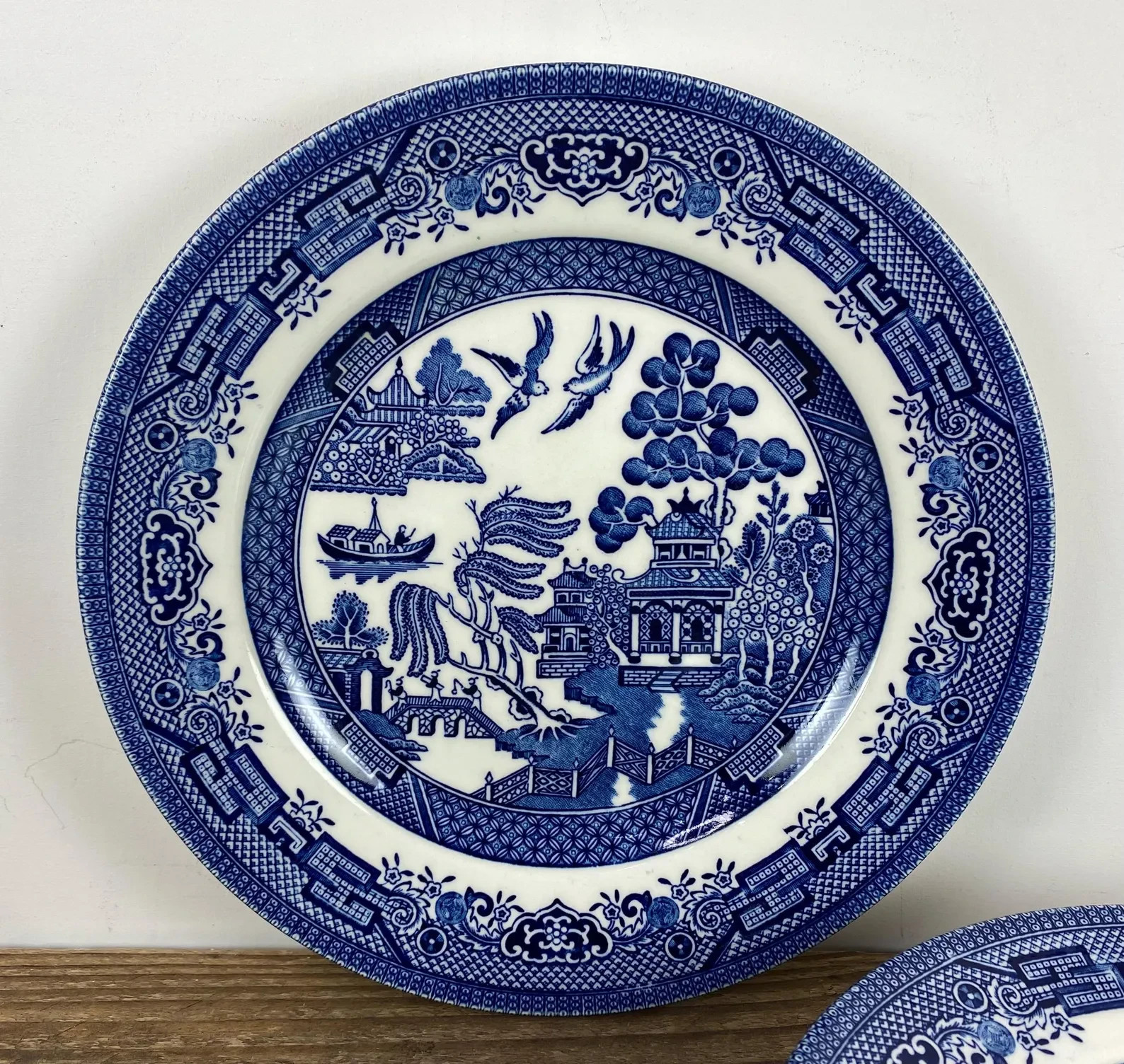 Churchill Blue Willow Salad Plates Set of 4 8