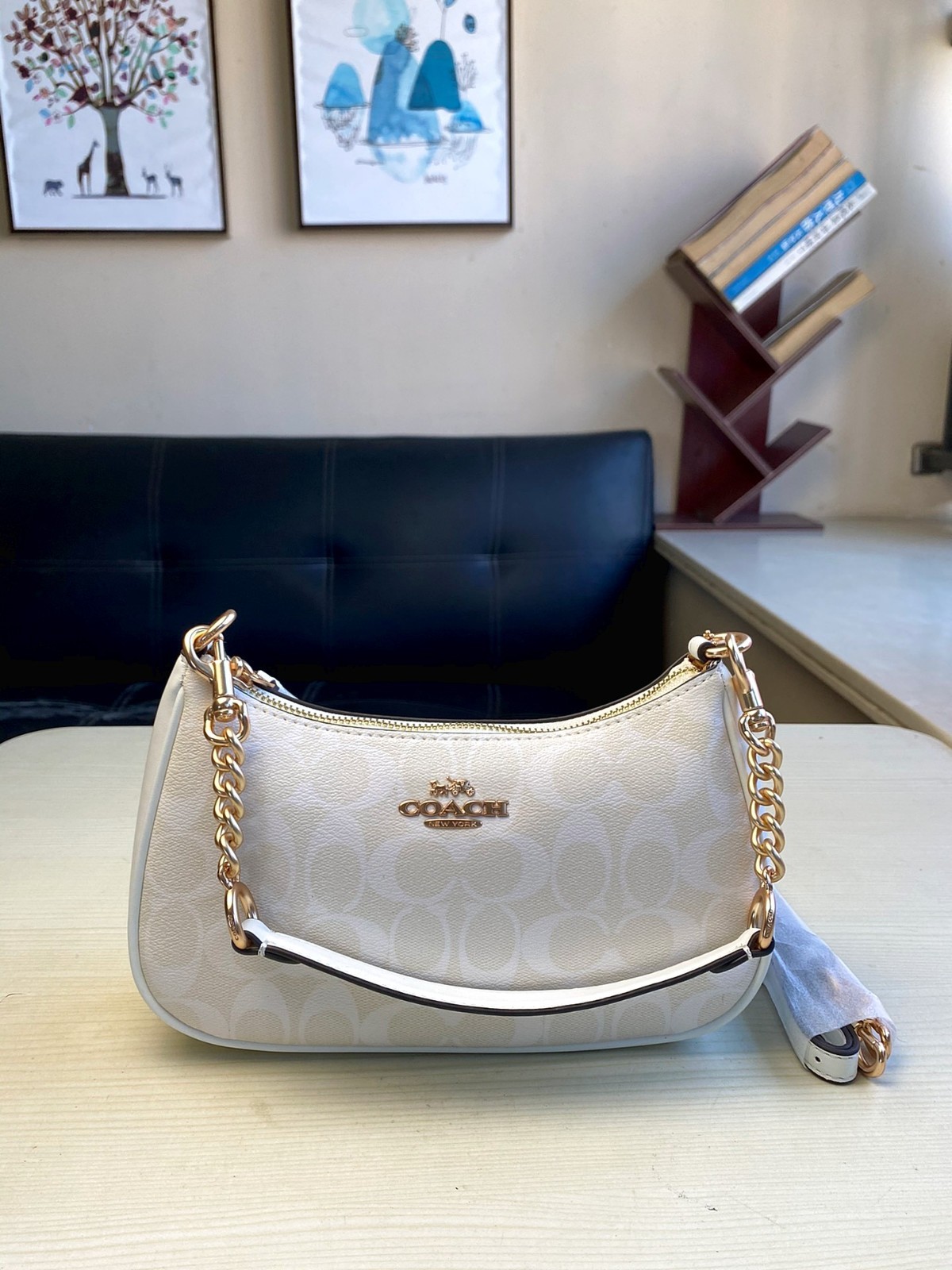 COACH Teri Shoulder Bag In Signature Canvas CA548 White Outlet COACH Teri Shoulder Bag In Signature Canvas CA548 White Outlet