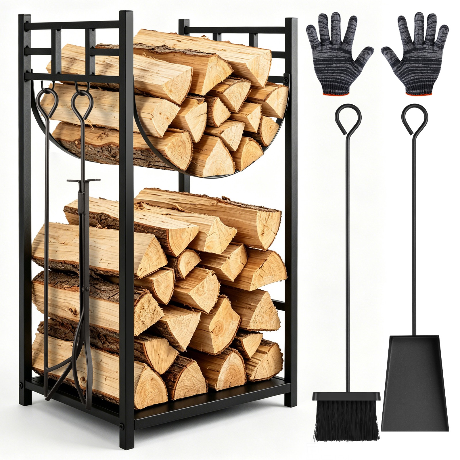 Heavy Duty Firewood Rack Logs Holder for Outdoor Indoor Wood Storage Rack+tools Heavy Duty Firewood Rack Logs Holder for Outdoor Indoor Wood Storage Rack+tools