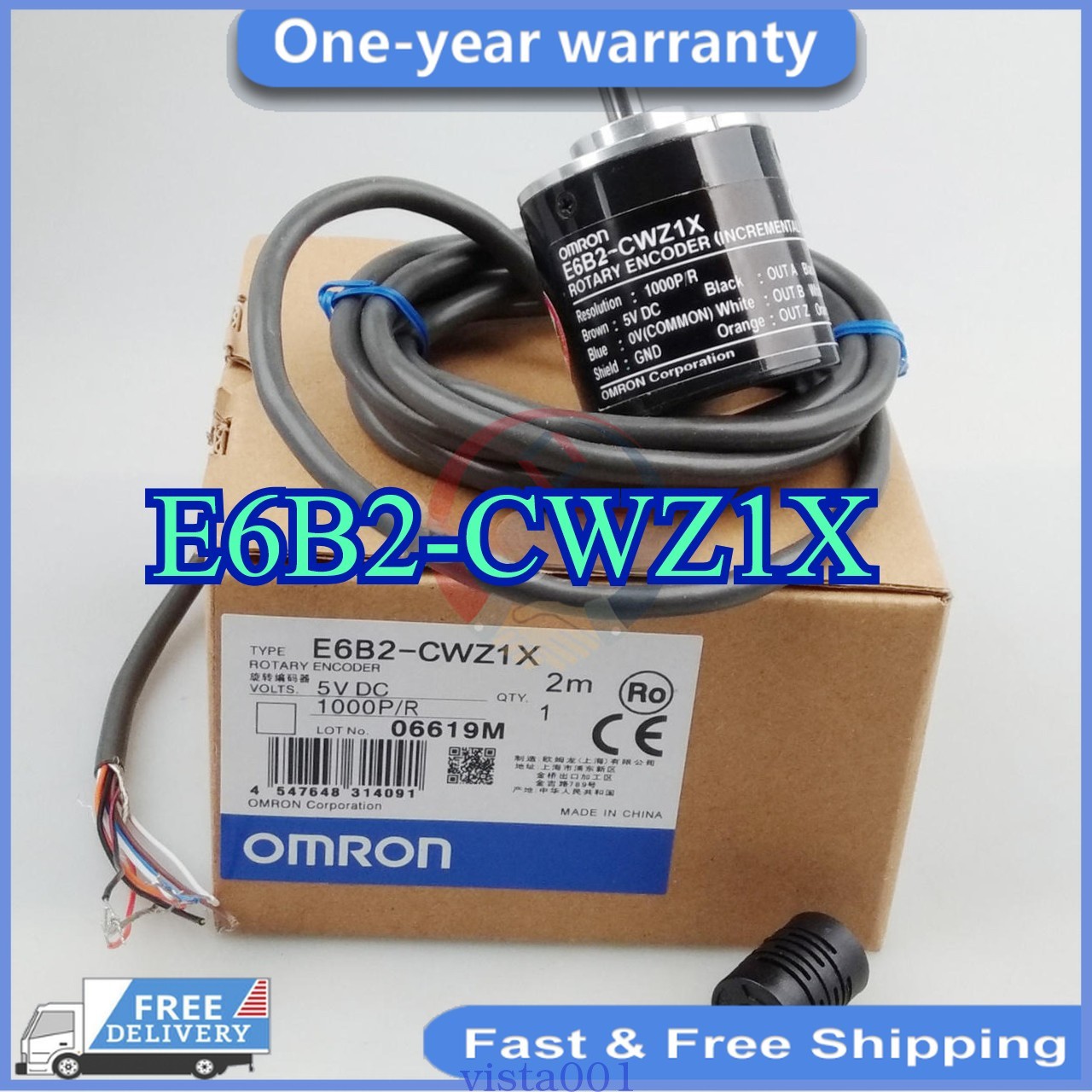 E6B2-CWZ1X 1PC Omron 1000P/R Rotary Encoder New Good quality Fast shipping