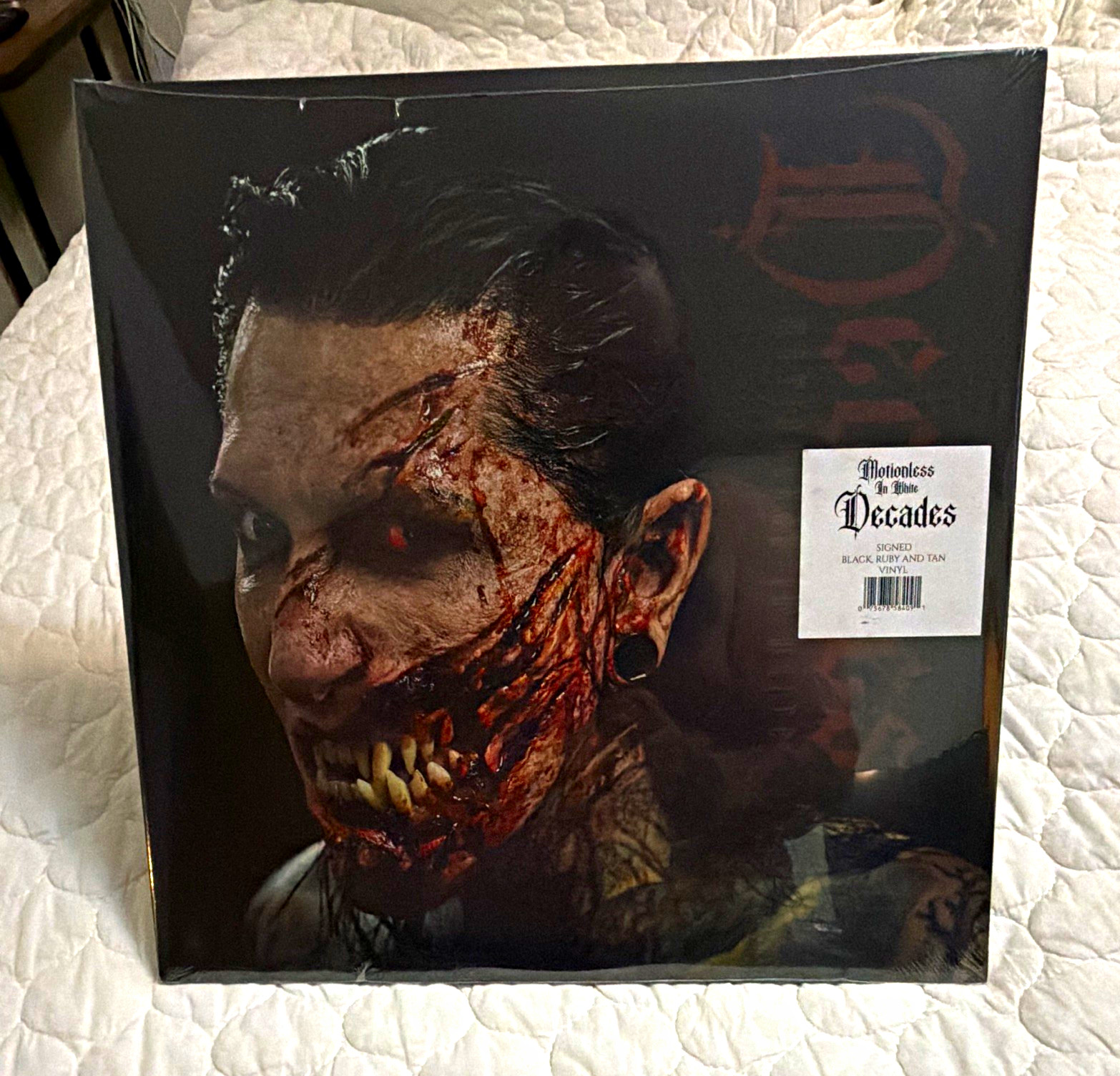 Motionless In White Decades Signed LP Vinyl Record Black, Ruby, & Tan Motionless In White Decades Signed LP Vinyl Record Black, Ruby, & Tan