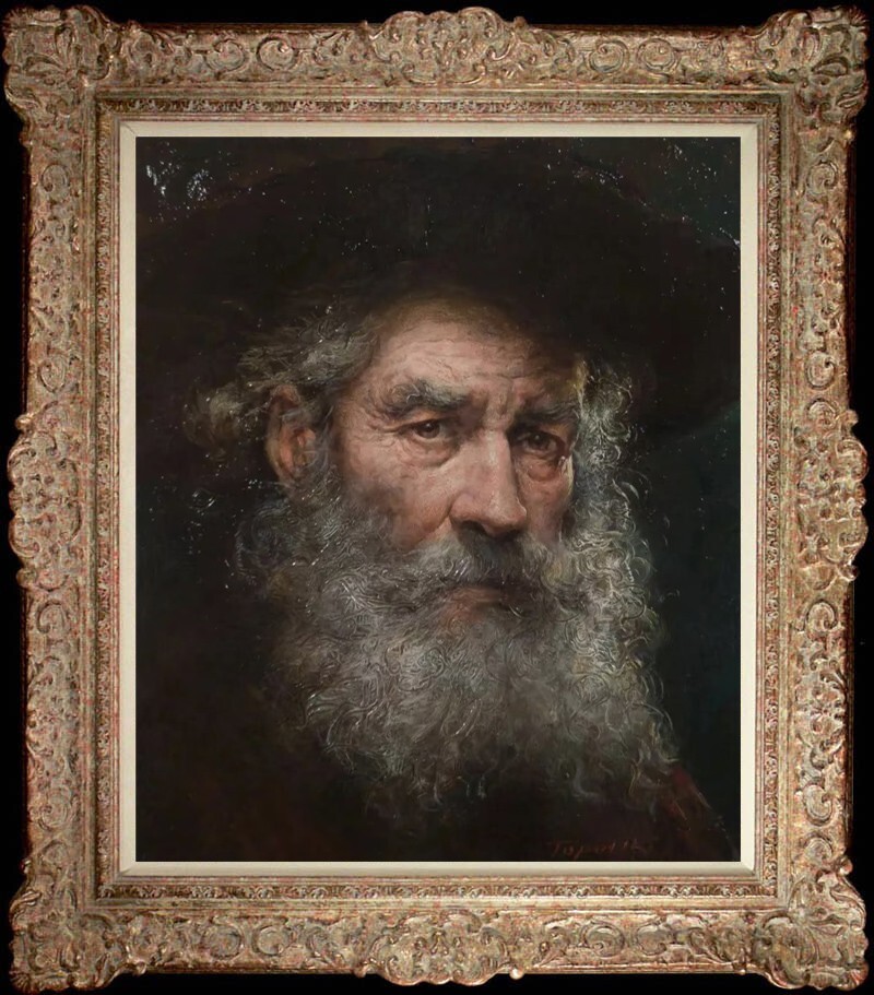 Handmade antique oil painting art Portrait old man on canvas 20\ Handmade antique oil painting art Portrait old man on canvas 20\