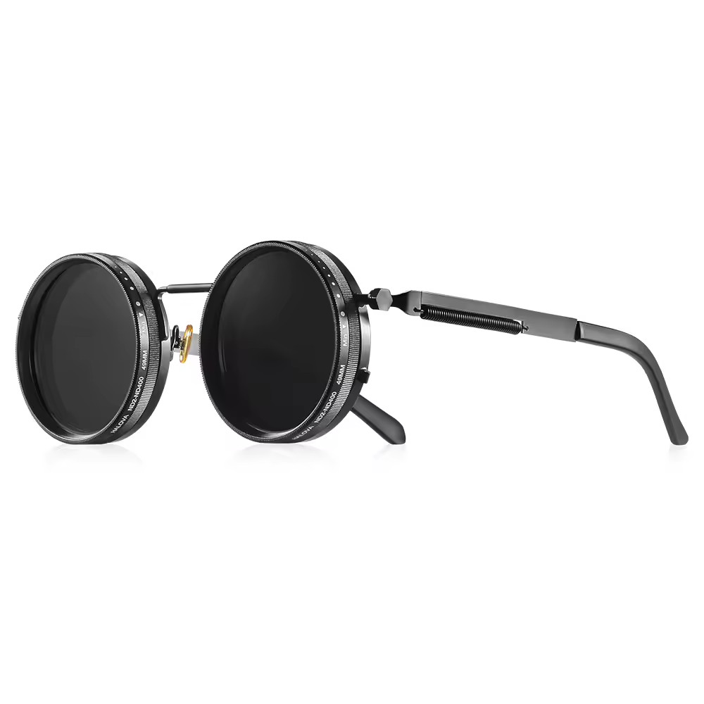 CRIXALIS Polarized Round Sunglasses ND9 Adjustable Dimming UV400 Men Women Retro