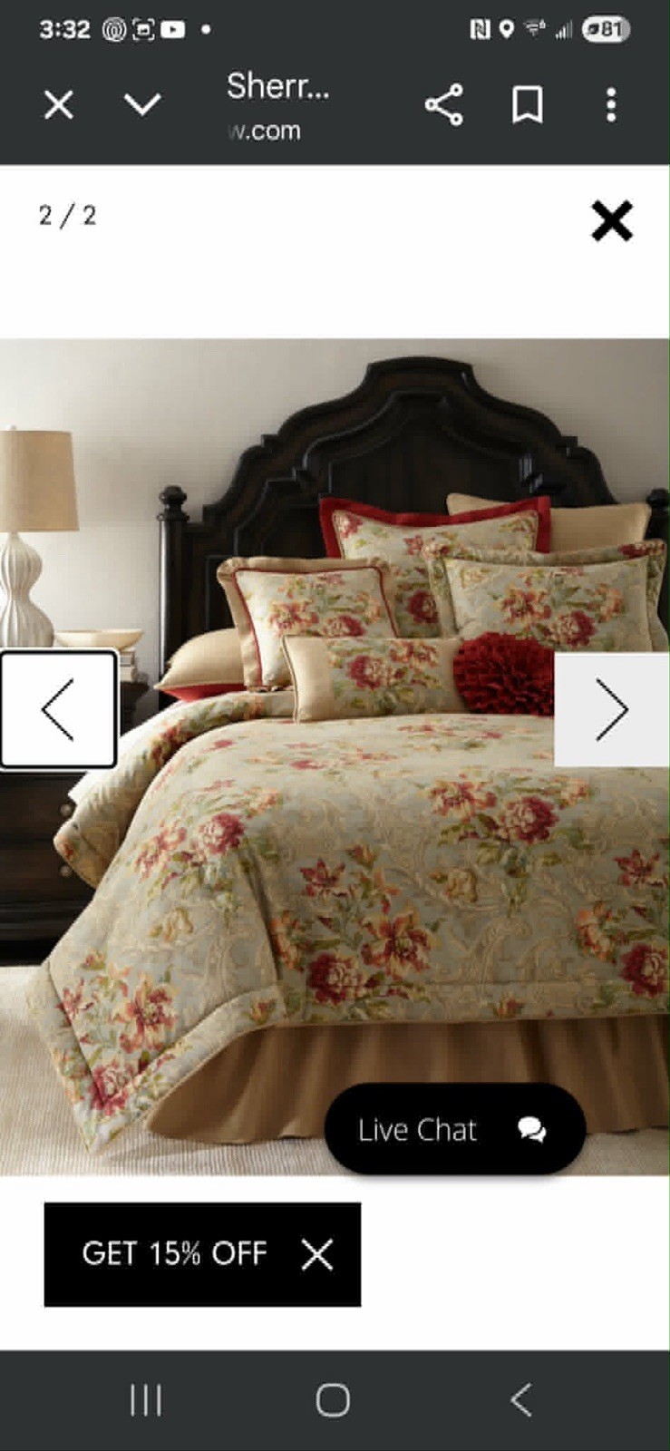 Sherry Kline Floral Comforter  Sherry Kline Floral Comforter 