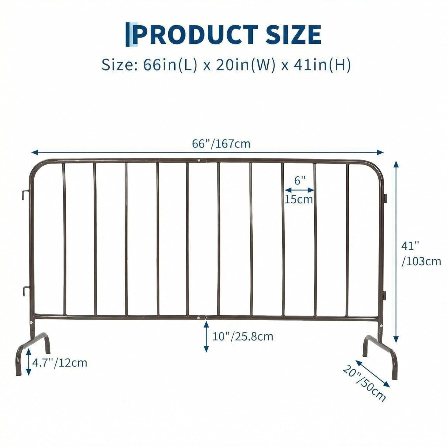5.5/6.5/7.5ft/8.5ft Interlocking Steel Barricade Heavy Duty Metal Barricade 5.5/6.5/7.5ft/8.5ft Interlocking Steel Barricade Heavy Duty Metal Barricade