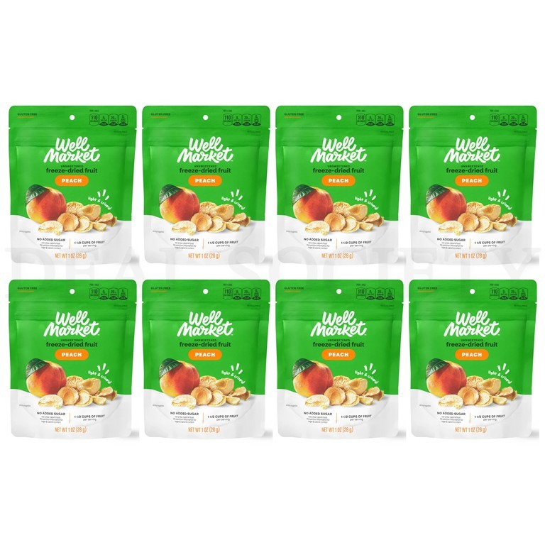 Gold Emblem Abound Peach Freeze Dried Fruit Crisps 1oz Lot of 8 Bags