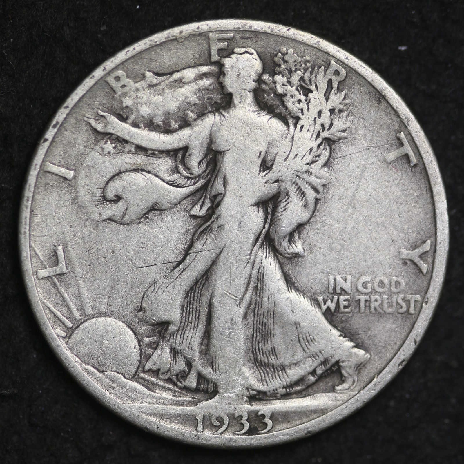 ** 1933-S Walking Liberty Silver Half Dollar =