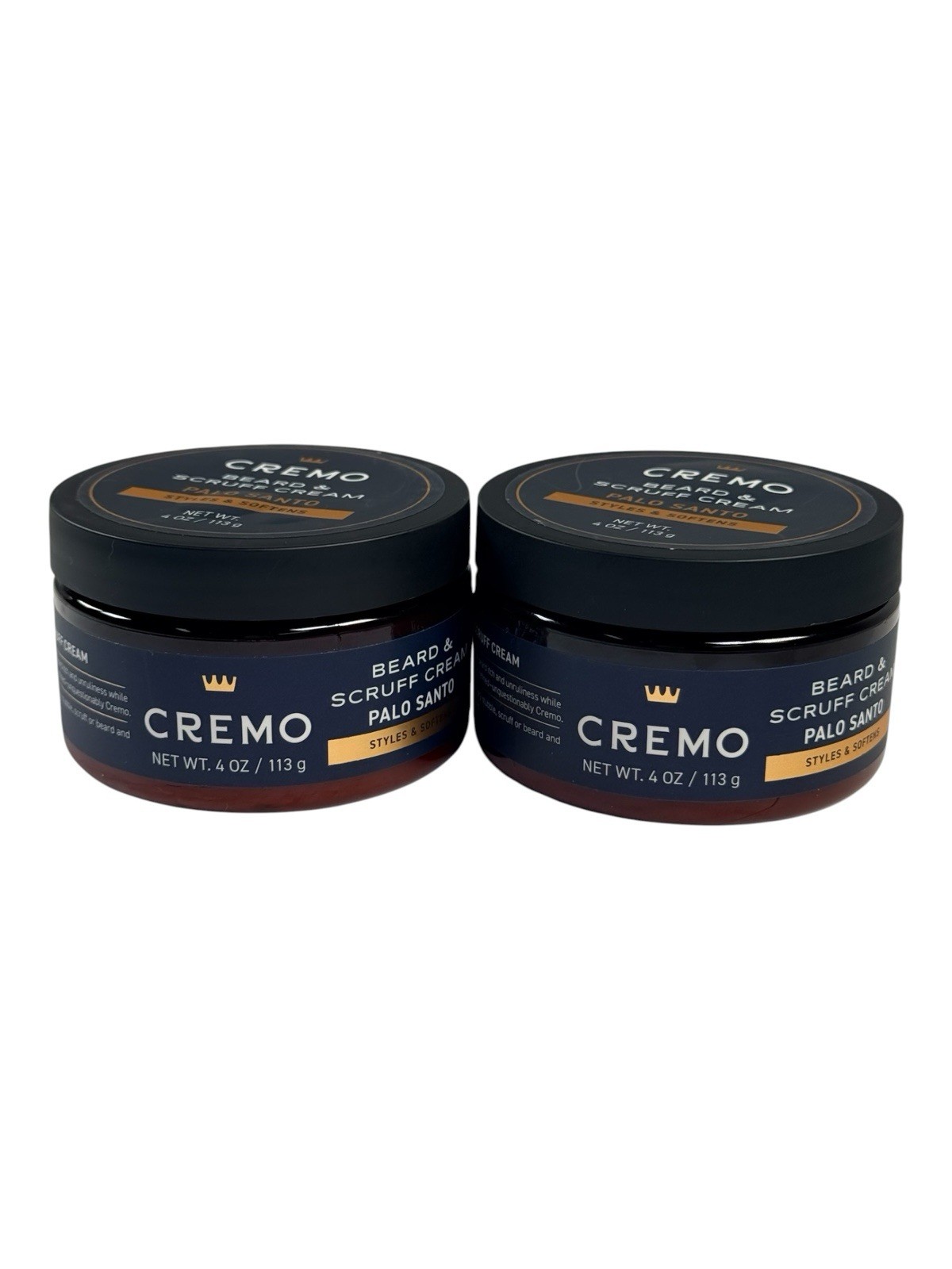 2 Cremo Beard & Scruff Cream Palo Santo Softening Styler 4 oz ea NEW