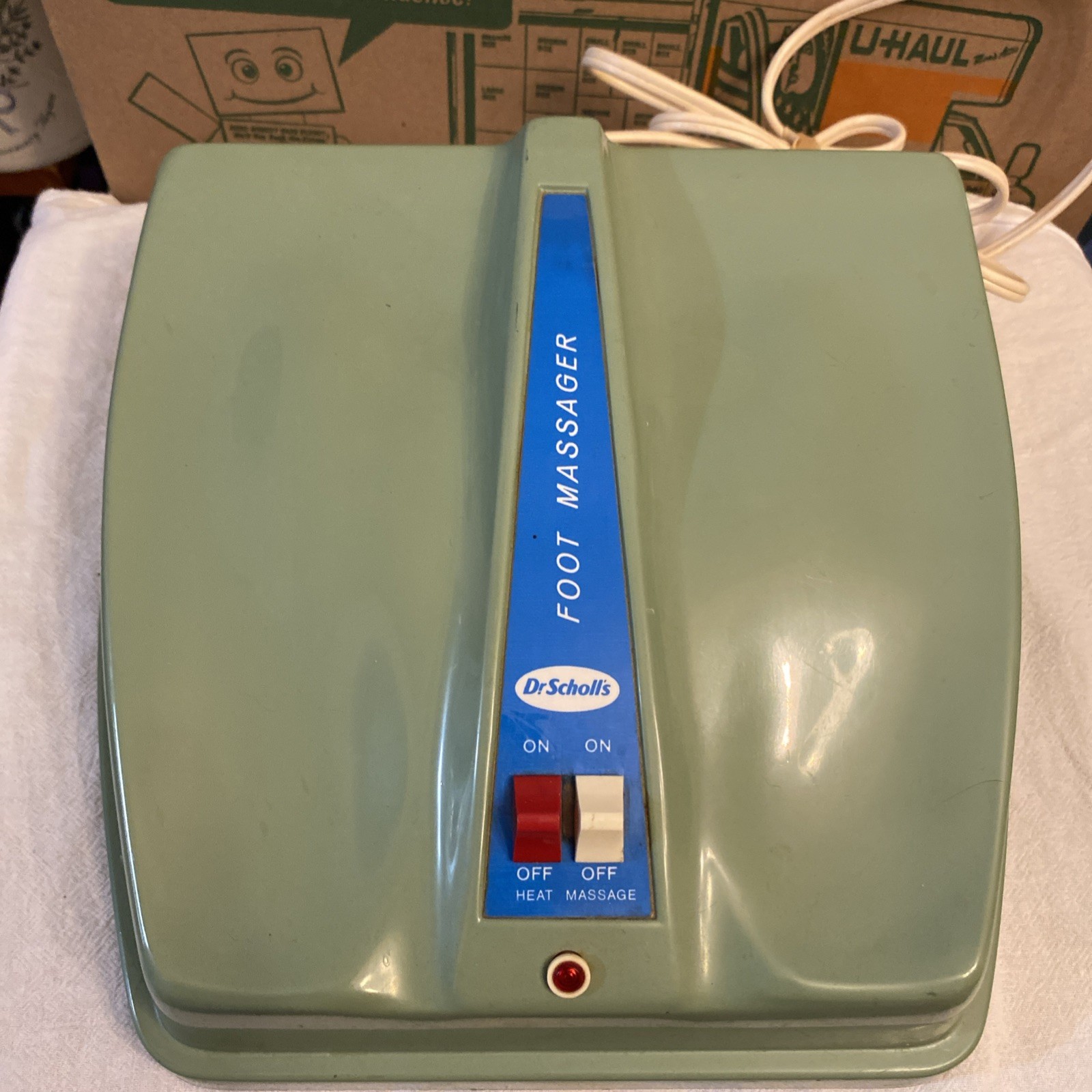 Vintage Dr Scholls Foot Massager w/ Heat 413X Avocado Green - Works