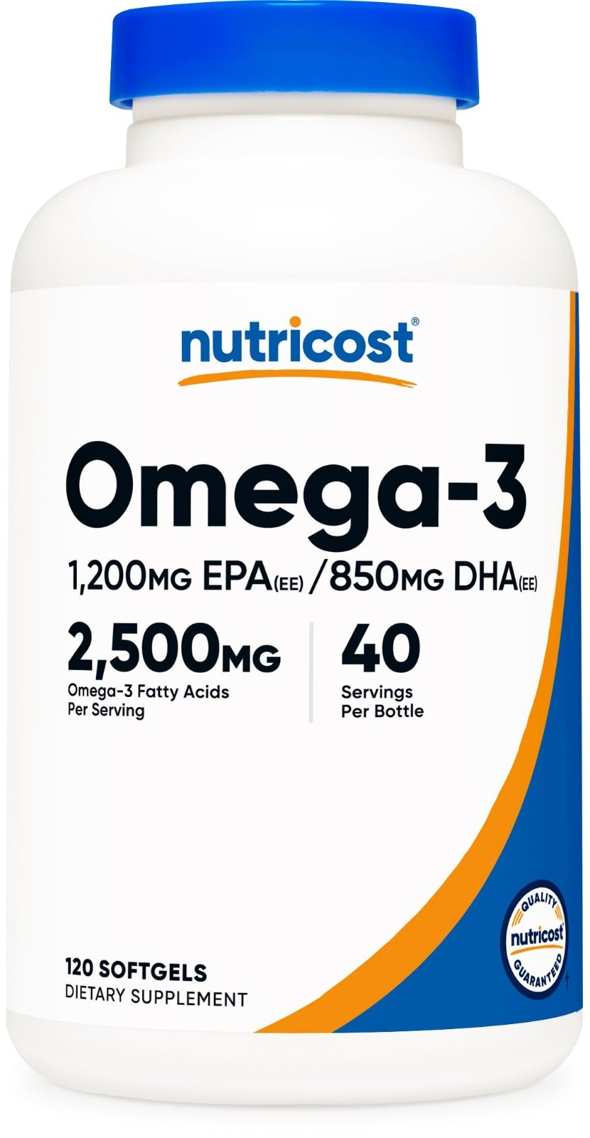 Nutricost Omega 3 Fish Oil - 2500MG, 120 Softgels (40 Serv) - 3x Strength... Nutricost Omega 3 Fish Oil - 2500MG, 120 Softgels (40 Serv) - 3x Strength...