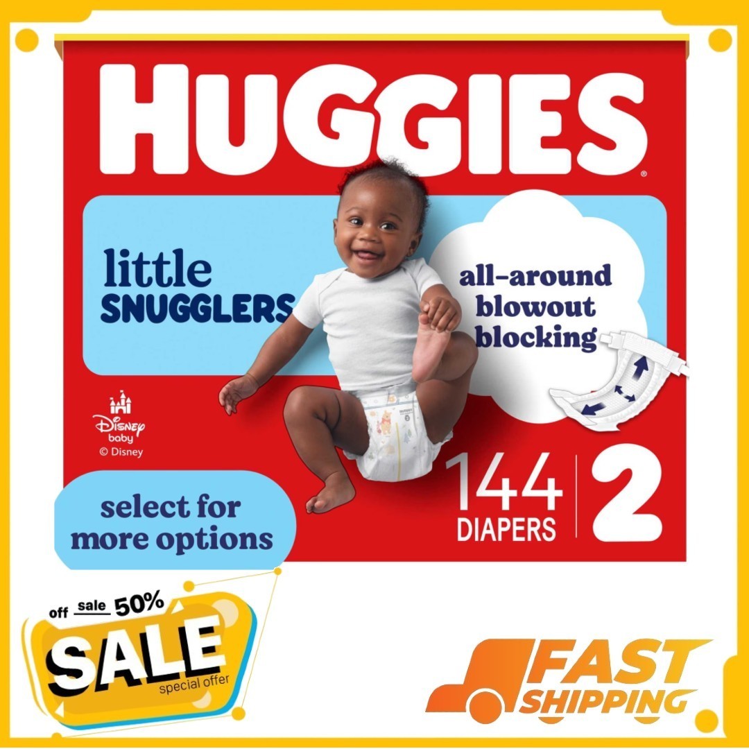 Huggies Little Snugglers Fragrance Free Baby Diapers, Size 2 (12-18 lbs), 144 Ct Huggies Little Snugglers Fragrance Free Baby Diapers, Size 2 (12-18 lbs), 144 Ct