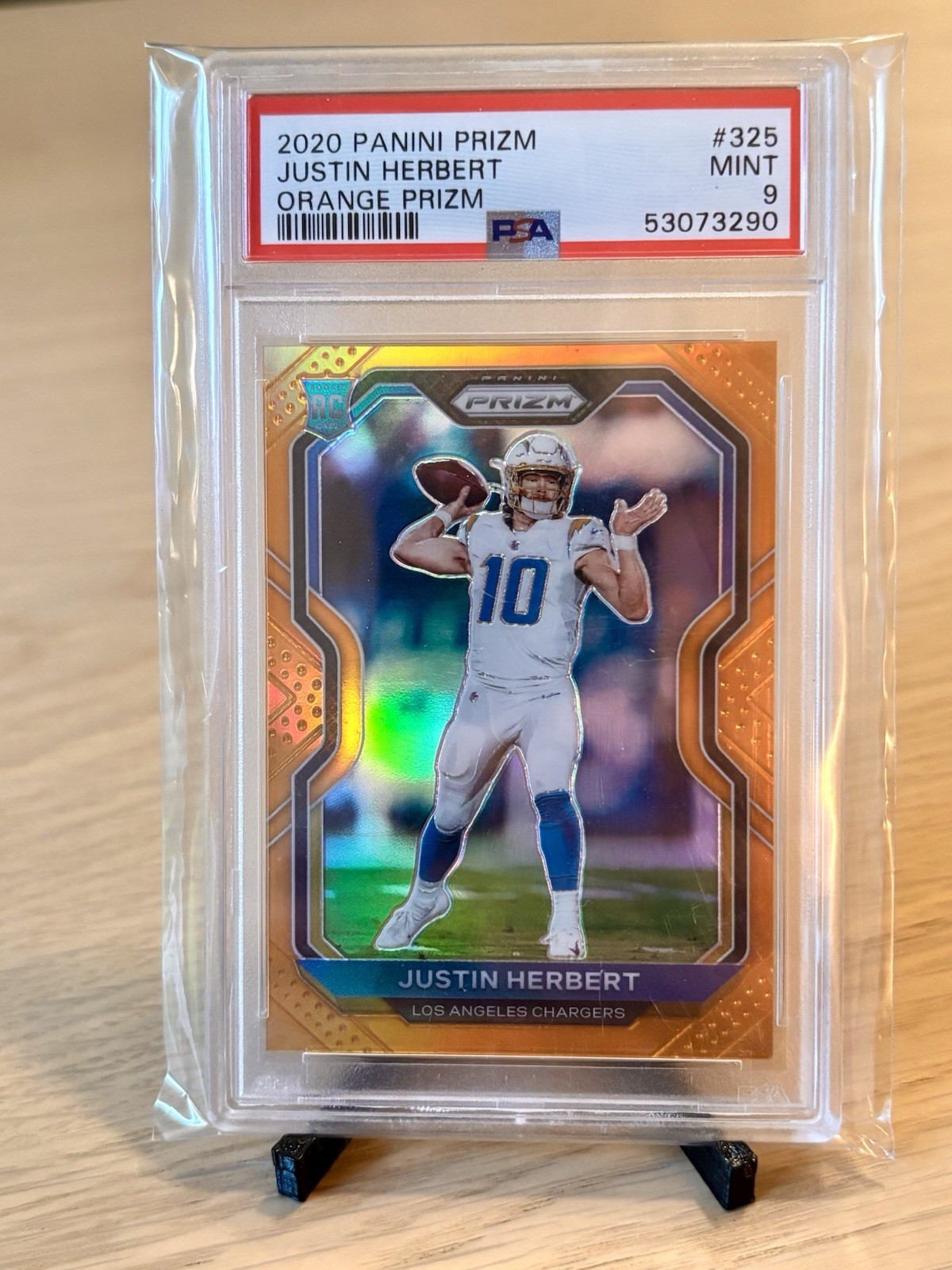 2020 Panini Prizm - Rookie Justin Herbert #325 Orange Prizm /249 (RC) PSA 9 2020 Panini Prizm - Rookie Justin Herbert #325 Orange Prizm /249 (RC) PSA 9