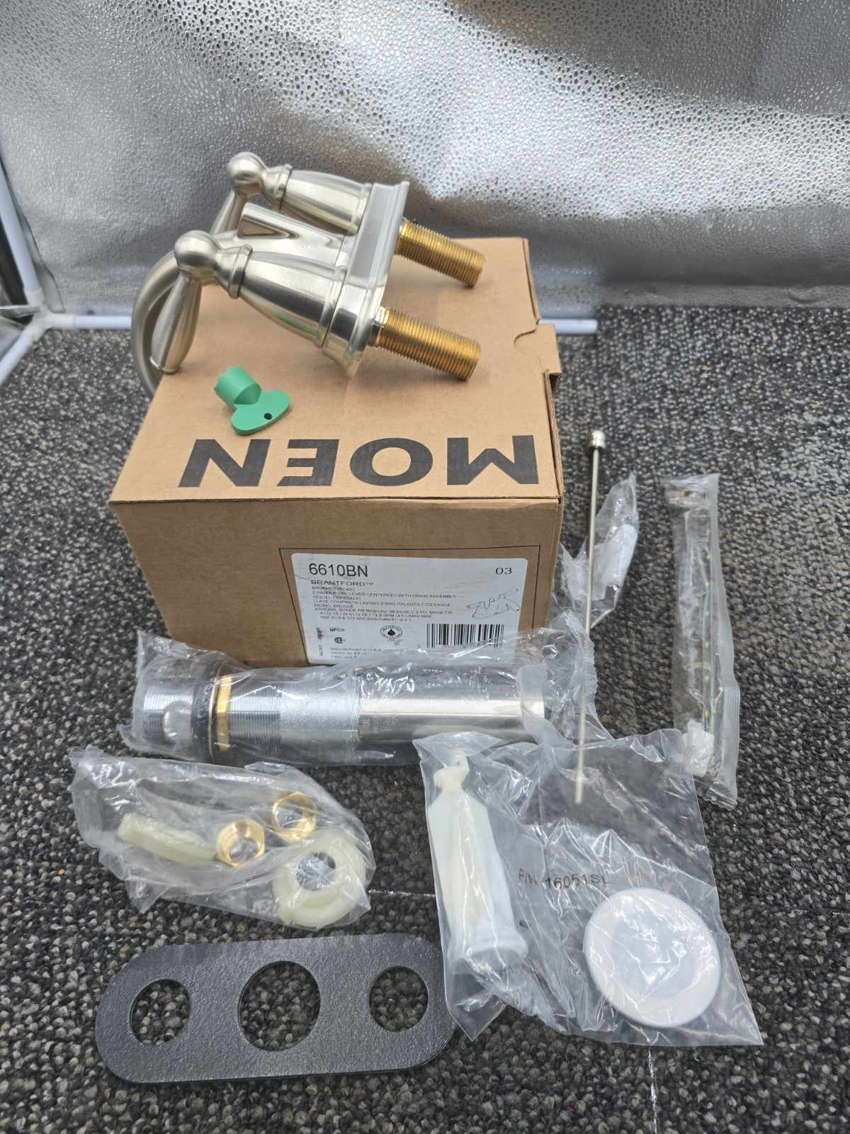 MOEN 6610BN Brantford Two-Handle High Arc Bathroom Faucet Brushed Nickel Finish