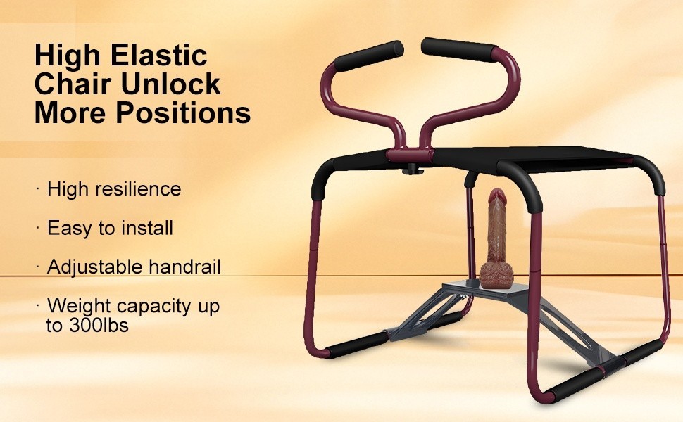 Bangin Bench Sex Stool w Handles, Dildo Easy Rider Queening Queen Chair Seat Red