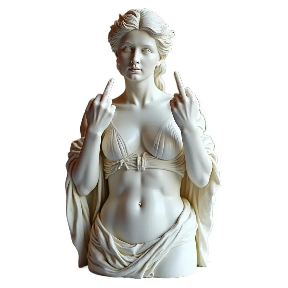 Creative Goddess Middle Finger Statue Ornament Desktop Home Crafting Decoration
