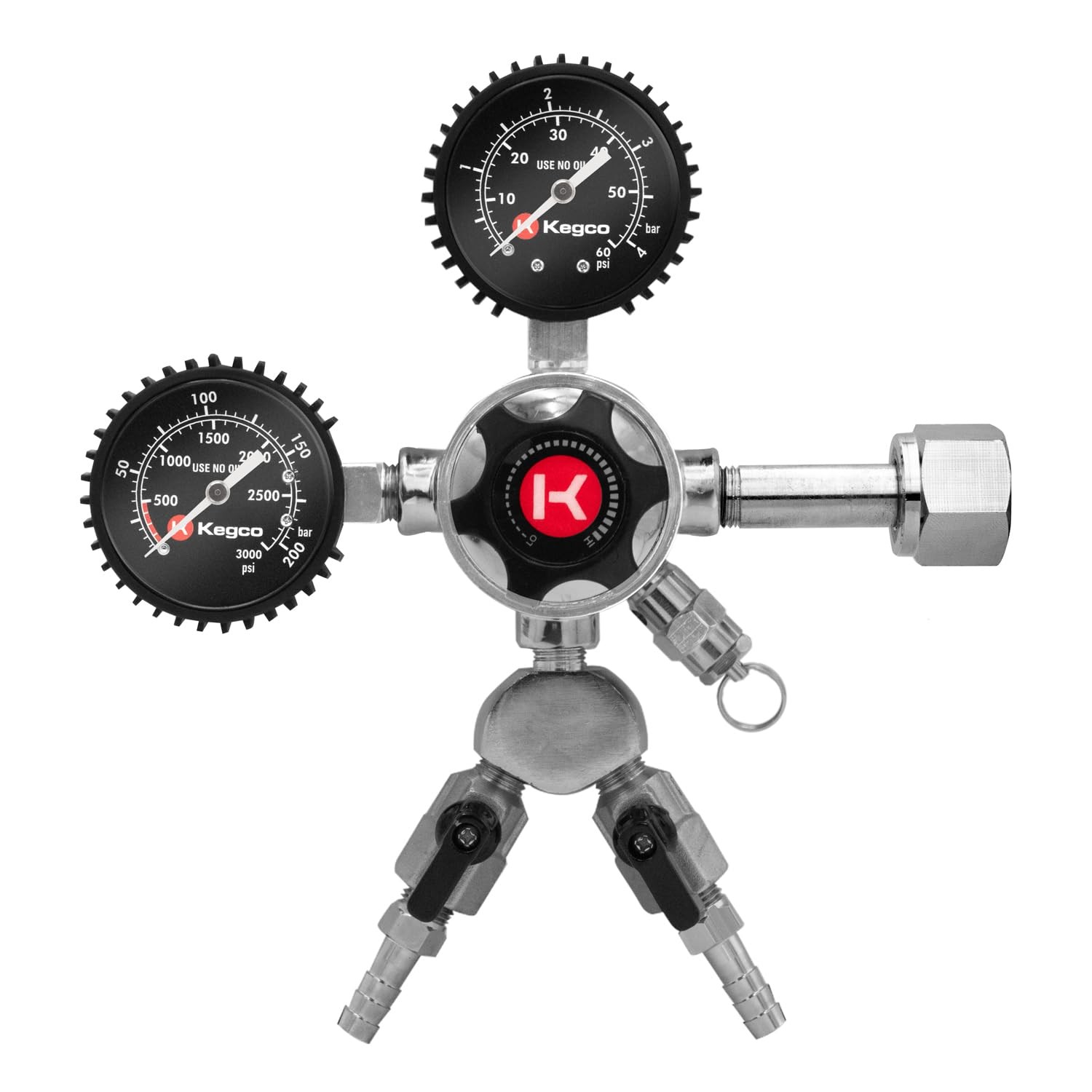 Kegco Elite Series LHU52-2 Dual Gauge CO2 Beer Regulator, Chrome, 2 Product Kegco Elite Series LHU52-2 Dual Gauge CO2 Beer Regulator, Chrome, 2 Product