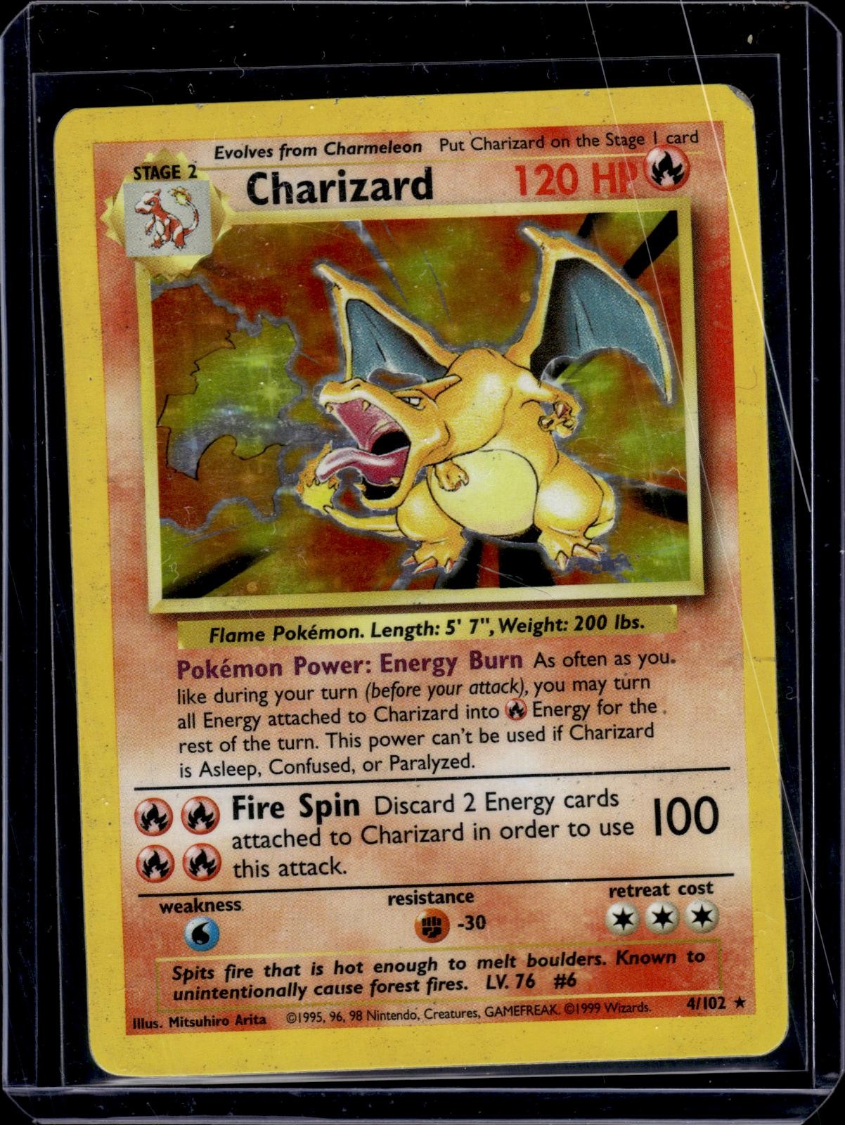 Charizard 4/102 Holo Rare Base Set Unlimited Pokemon Charizard 4/102 Holo Rare Base Set Unlimited Pokemon