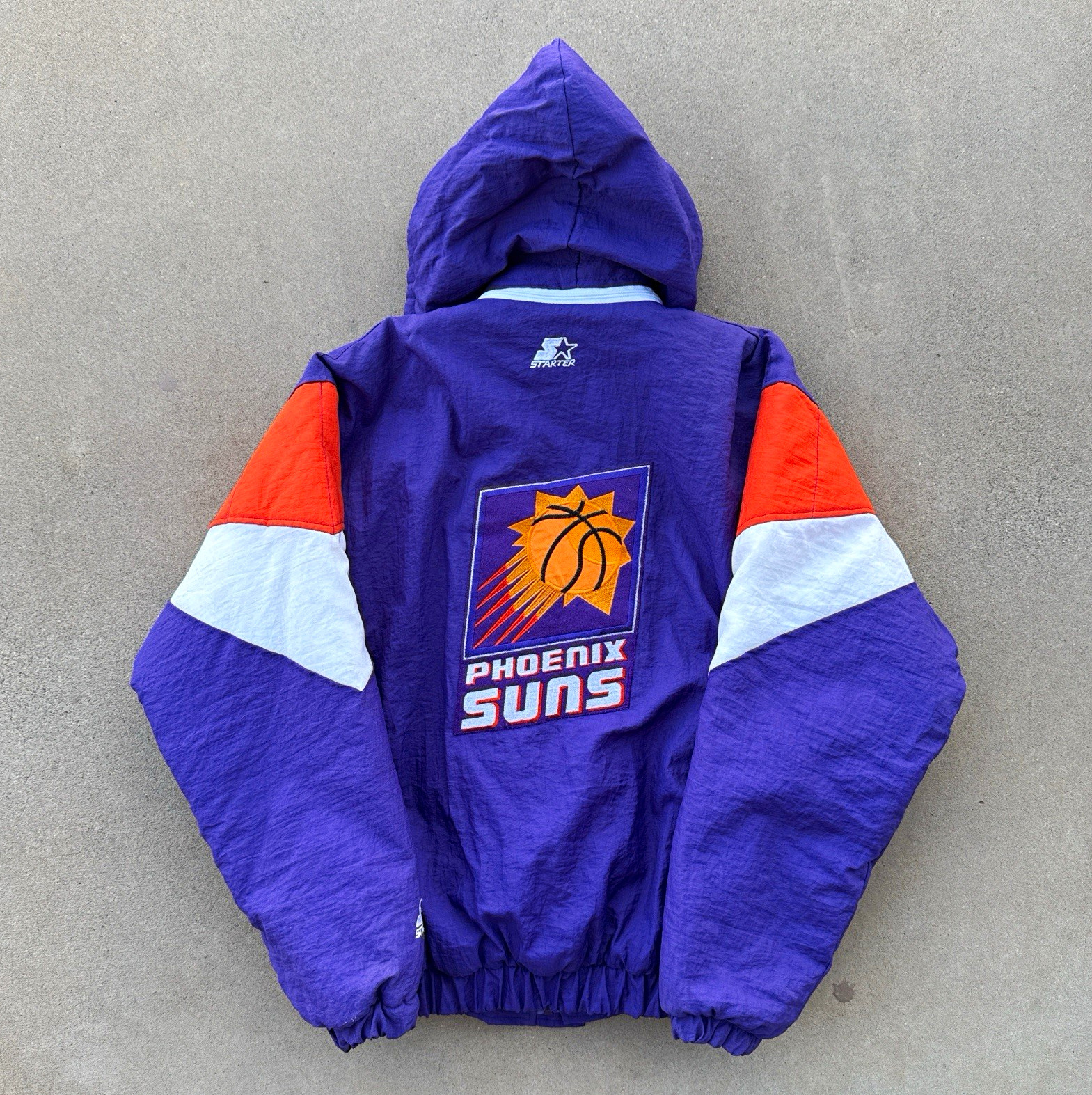 90s Vintage Phoenix Suns Starter Jacket Purple Orange White XL 90s Vintage Phoenix Suns Starter Jacket Purple Orange White XL