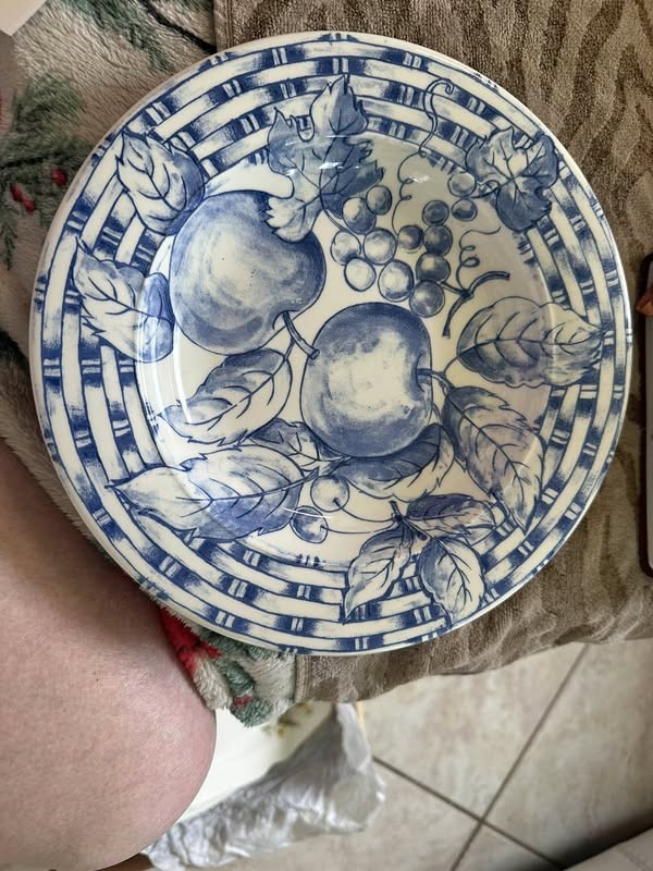 Pier 1 Imports Italian Ceramic Blue Fruit Basketweave Pasta Bowl Pier 1 Imports Italian Ceramic Blue Fruit Basketweave Pasta Bowl