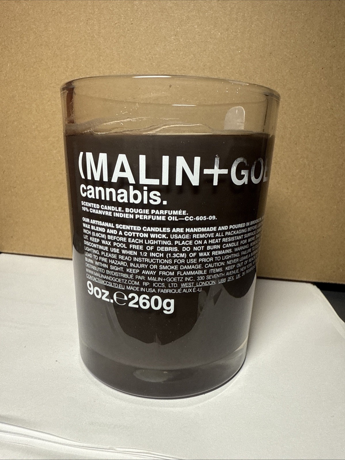 Malin+Goetz CANNABIS Scented Candle, 9 oz / 260g NEW WITHOUT BOX