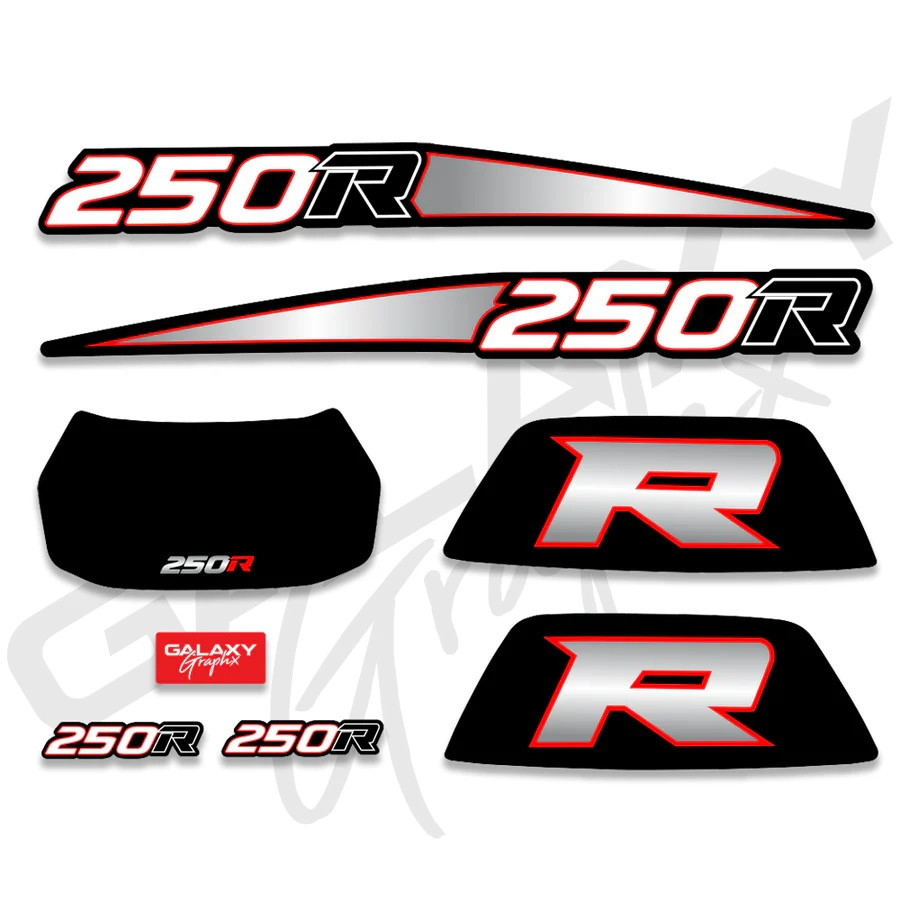 1988 Honda TRX250R Premium Vintage Decal Graphics Kit Red White Silver 1988 Honda TRX250R Premium Vintage Decal Graphics Kit Red White Silver