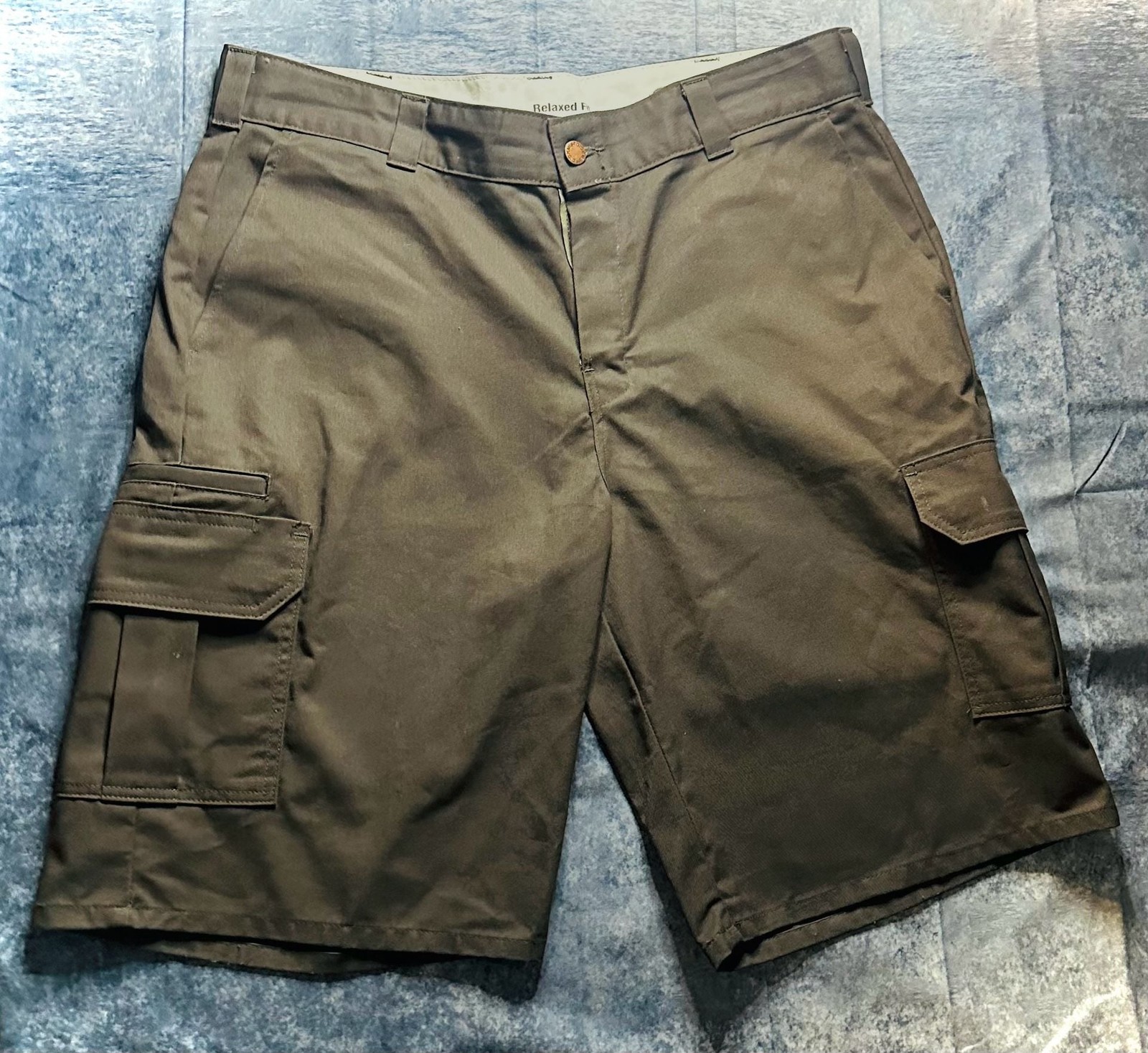 Dickies Cargo Shorts Size 36 Brown Twill Relaxed Fit