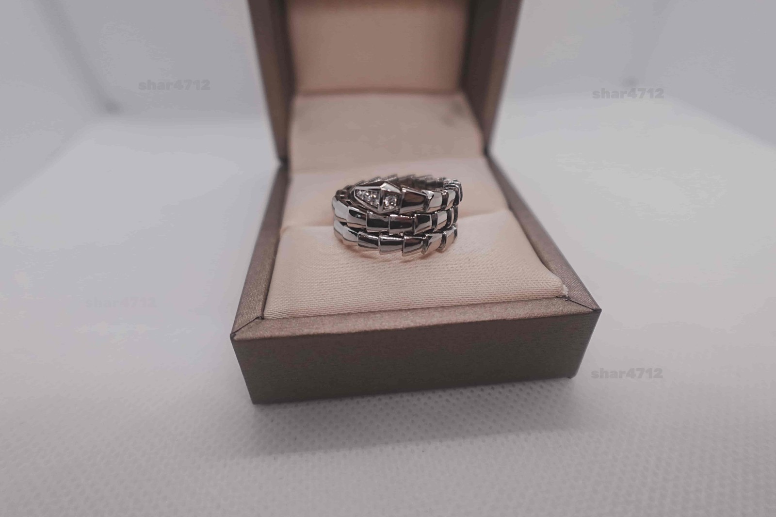 NeW Ring Serpenti .Viper Double Coil 18K white Gold diamond BV size 7 NeW Ring Serpenti .Viper Double Coil 18K white Gold diamond BV size 7