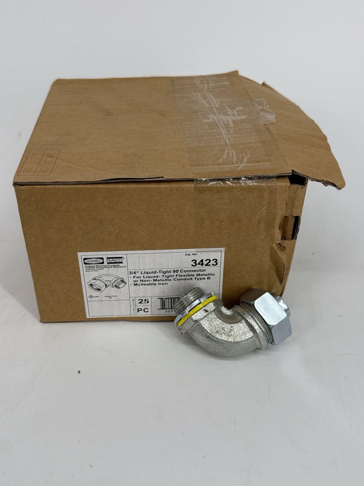 Hubbell 3/4” LiquidTight 90 Degree Connector ( 25 Pk ) Hubbell 3/4” LiquidTight 90 Degree Connector ( 25 Pk )