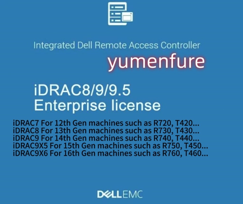 IDRAC7 IDRAC8 iDRAC9 9.5 12G 13G 14G 15G Enterprise License