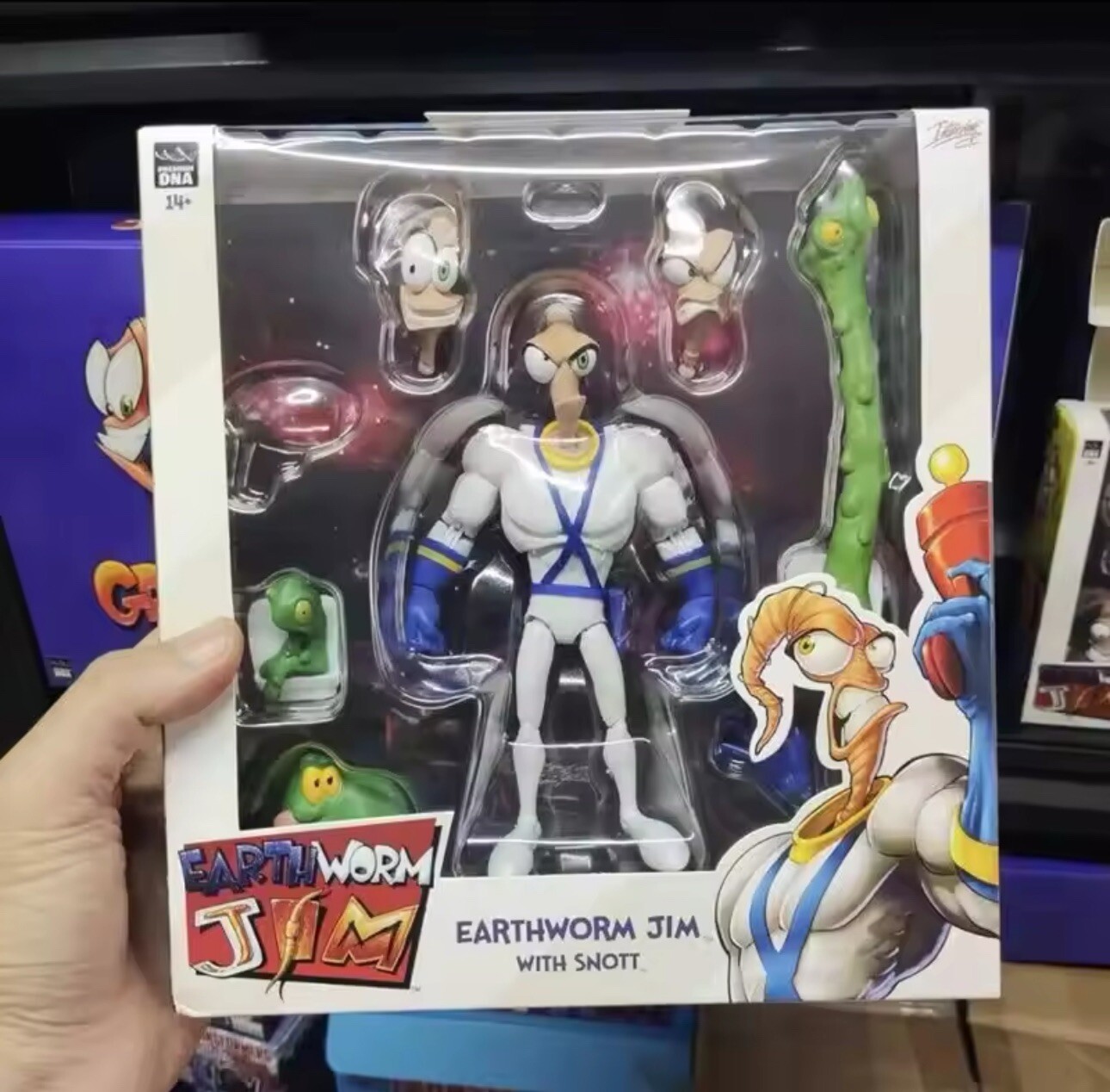 Earthworm Jim Action Figure Collection Game Peripherals Worm Body Jim Heads.
