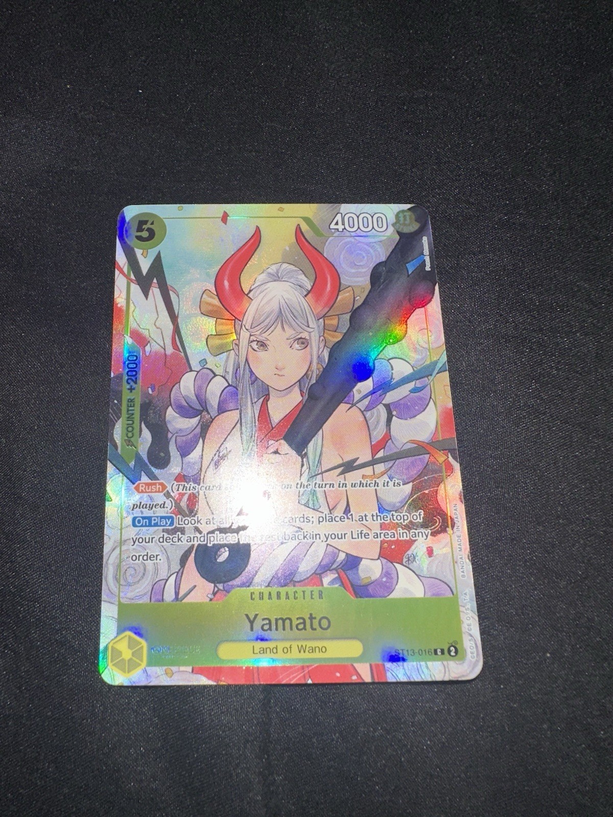 Bandai One Piece CCG Yamato ST13-016 SR Foil Rush 4000 Power ST-13 EN Bandai One Piece CCG Yamato ST13-016 SR Foil Rush 4000 Power ST-13 EN