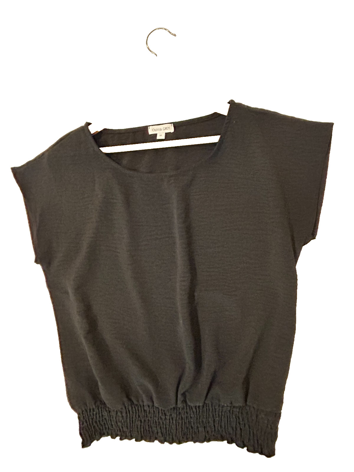 Olivia Grey Black Lightweight Top Elastic Waist Medium Olivia Grey Black Lightweight Top Elastic Waist Medium