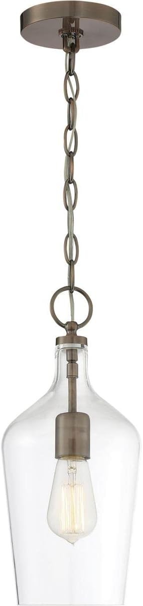 Nuvo Lighting 60/6748 Hartley Pendant Antique Copper and Clear Nuvo Lighting 60/6748 Hartley Pendant Antique Copper and Clear