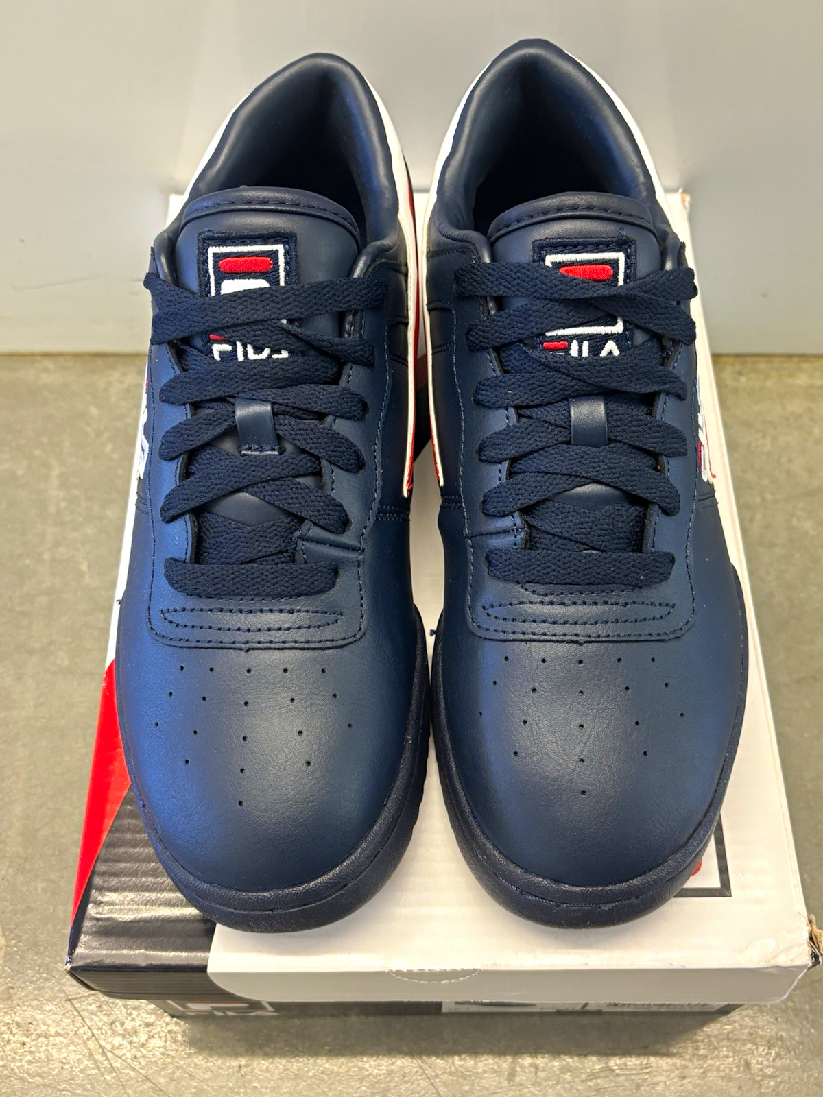 FILA Original Fitness Men’s Lace-Up Sneakers Navy/White/Red Logo US 11.5 FILA Original Fitness Men’s Lace-Up Sneakers Navy/White/Red Logo US 11.5