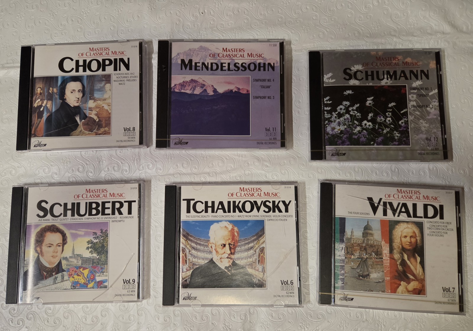 Masters Of Classical Music Chopin, Mendel, Schumann, Schubert, Tchaiko, Vivaldi