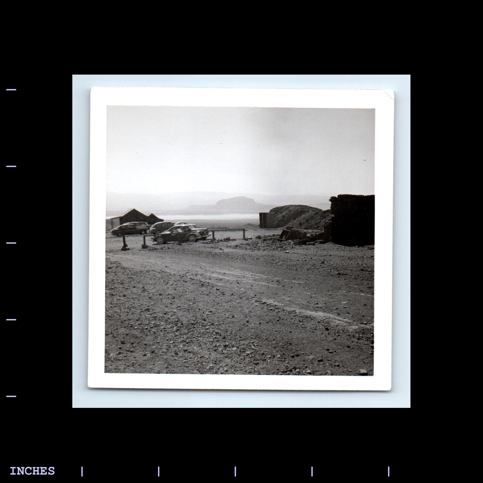 Old Vintage Photo CLASSIC CARS DRY LAKE BED LANDSCAPE